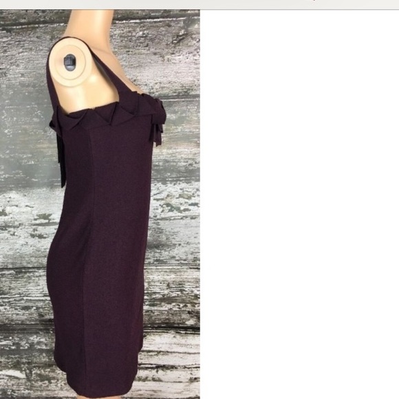St. John Purple wool scoop neck sweater dress - Picture 4 of 8